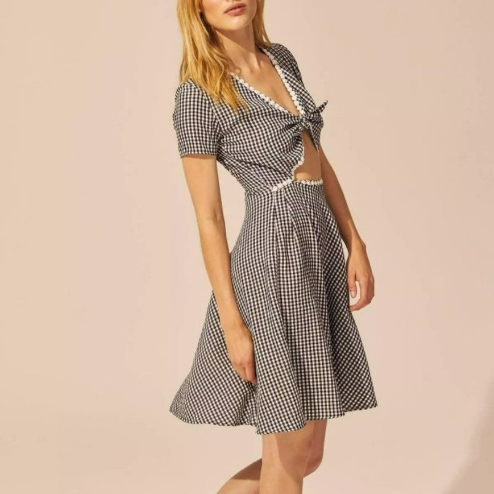 🌺SOLD🌺 NWT Solid & Striped | Black & White Gingham Cutout Dress Small